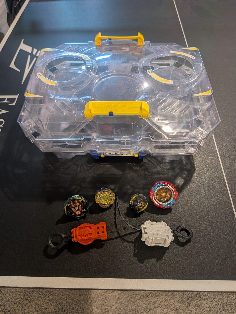 Beyblade Double Decker Battle Stadium with 4 Beyblades and 2 Launchers